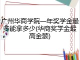 广州华商学院一年奖学金最多能拿多少(华商奖学金最高金额)
