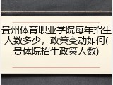 贵州体育职业学院每年招生人数多少，政策变动如何(贵体院招生政策人数)
