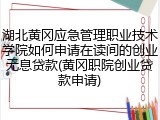 湖北黄冈应急管理职业技术学院如何申请在读间的创业无息贷款(黄冈职院创业贷款申请)