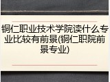 铜仁职业技术学院读什么专业比较有前景(铜仁职院前景专业)