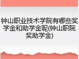 钟山职业技术学院有哪些奖学金和助学金呢(钟山职院奖助学金)