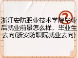 浙江安防职业技术学院毕业后就业前景怎么样，毕业生去向(浙安防职院就业去向)