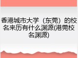 香港城市大学（东莞）的校名来历有什么渊源(港莞校名渊源)