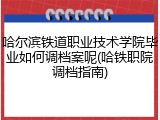 哈尔滨铁道职业技术学院毕业如何调档案呢(哈铁职院调档指南)