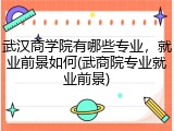 武汉商学院有哪些专业，就业前景如何(武商院专业就业前景)