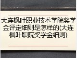 大连枫叶职业技术学院奖学金评定细则是怎样的(大连枫叶职院奖学金细则)