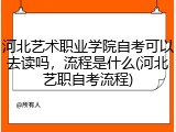 河北艺术职业学院自考可以去读吗，流程是什么(河北艺职自考流程)
