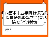 山西艺术职业学院就读期间可以申请哪些奖学金(晋艺院奖学金种类)
