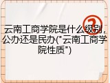 云南工商学院是什么级别，公办还是民办("云南工商学院性质")