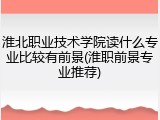 淮北职业技术学院读什么专业比较有前景(淮职前景专业推荐)