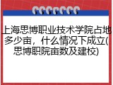 上海思博职业技术学院占地多少亩，什么情况下成立(思博职院亩数及建校)
