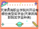 天津滨海职业学院共开设有哪些类型奖学金(天津滨海职院奖学金种类)