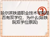 哈尔滨铁道职业技术学院是否有双学位，为什么(哈铁院双学位原因)