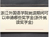 浙江外国语学院就读期间可以申请哪些奖学金(浙外就读奖学金)
