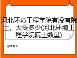 河北环境工程学院有没有院士，大概多少(河北环境工程学院院士数量)