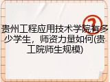 贵州工程应用技术学院有多少学生，师资力量如何(贵工院师生规模)