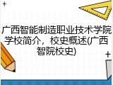 广西智能制造职业技术学院学校简介，校史概述(广西智院校史)
