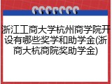 浙江工商大学杭州商学院开设有哪些奖学和助学金(浙商大杭商院奖助学金)