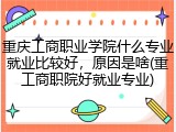 重庆工商职业学院什么专业就业比较好，原因是啥(重工商职院好就业专业)