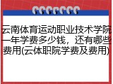 云南体育运动职业技术学院一年学费多少钱，还有哪些费用(云体职院学费及费用)