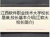 江西软件职业技术大学校长是谁,校长基本介绍(江软大校长简介)