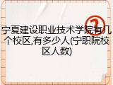 宁夏建设职业技术学院有几个校区,有多少人(宁职院校区人数)