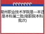 亳州职业技术学院是一本还是本科第二批(亳职院本科批次)