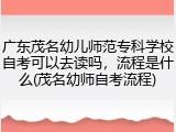 广东茂名幼儿师范专科学校自考可以去读吗，流程是什么(茂名幼师自考流程)