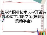 哈尔滨职业技术大学开设有哪些奖学和助学金(哈职大奖助学金)
