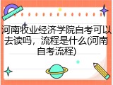 河南牧业经济学院自考可以去读吗，流程是什么(河南自考流程)