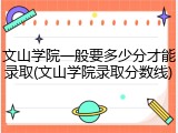 文山学院一般要多少分才能录取(文山学院录取分数线)