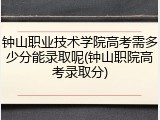 钟山职业技术学院高考需多少分能录取呢(钟山职院高考录取分)