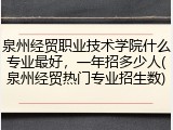 泉州经贸职业技术学院什么专业最好，一年招多少人(泉州经贸热门专业招生数)