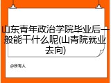 山东青年政治学院毕业后一般能干什么呢(山青院就业去向)