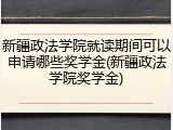 新疆政法学院就读期间可以申请哪些奖学金(新疆政法学院奖学金)