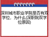 深圳城市职业学院是否有双学位，为什么(深职院双学位原因)