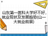 山东第一医科大学好不好，就业现状及发展趋势(山一大就业前景)