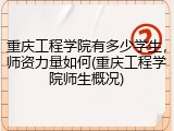 重庆工程学院有多少学生，师资力量如何(重庆工程学院师生概况)