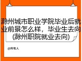 滁州城市职业学院毕业后就业前景怎么样，毕业生去向(滁州职院就业去向)