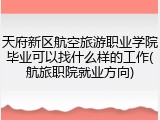 天府新区航空旅游职业学院毕业可以找什么样的工作(航旅职院就业方向)