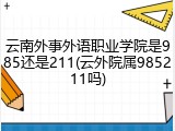 云南外事外语职业学院是985还是211(云外院属985211吗)
