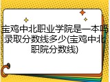 宝鸡中北职业学院是一本吗录取分数线多少(宝鸡中北职院分数线)