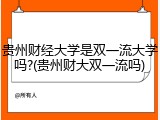 贵州财经大学是双一流大学吗?(贵州财大双一流吗)