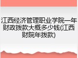 江西经济管理职业学院一年财政拨款大概多少钱(江西财院年拨款)