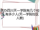 民办四川天一学院有几个校区,有多少人(天一学院校区人数)