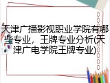 天津广播影视职业学院有哪些专业，王牌专业分析(天津广电学院王牌专业)