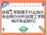 武昌工学院属于什么档次，专业排行分析(武昌工学院档次专业排行)