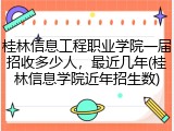 桂林信息工程职业学院一届招收多少人，最近几年(桂林信息学院近年招生数)
