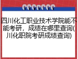 四川化工职业技术学院能不能考研，成绩在哪里查询(川化职院考研成绩查询)