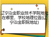 辽宁冶金职业技术学院地址在哪里，学校地理位置(辽宁冶金职院地址)